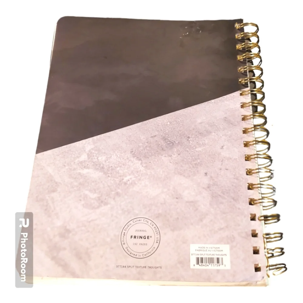 Fringe Studio Spiral Black Marble Split Text Workbook Notebook Journal Notepad